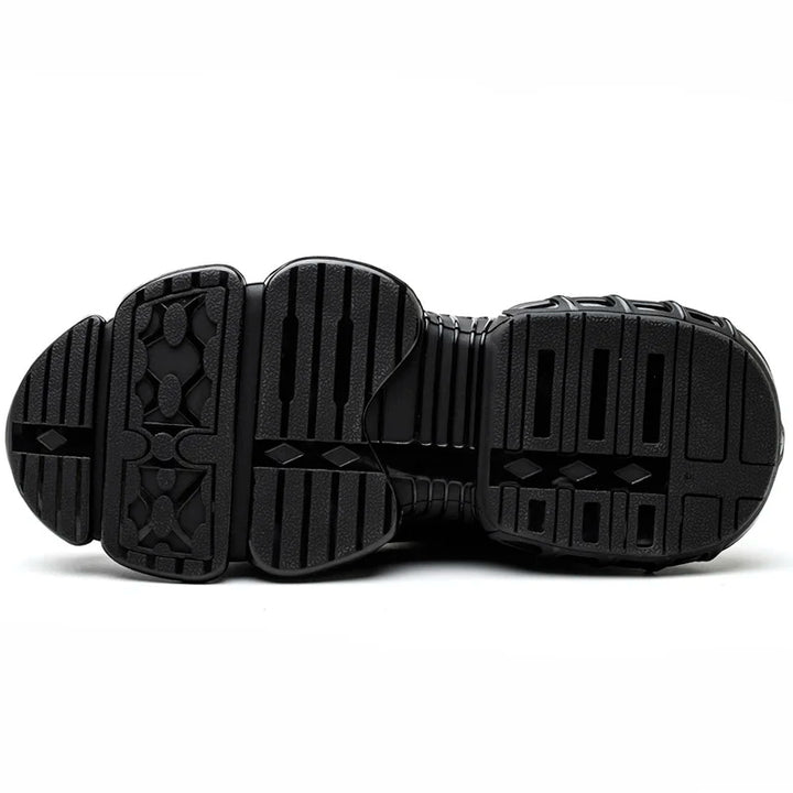 Unzerstörbare sicherheitsschuhe mit drehknopf, Stahlkappen sicherheitsschuhe mit luftblasen