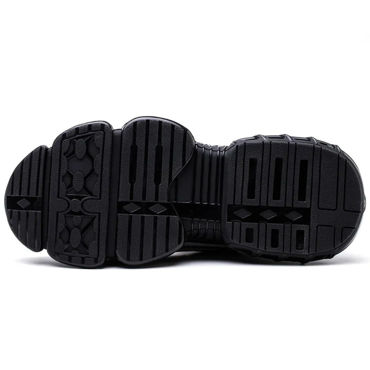 Unzerstörbare sicherheitsschuhe mit drehknopf, Stahlkappen sicherheitsschuhe mit luftblasen