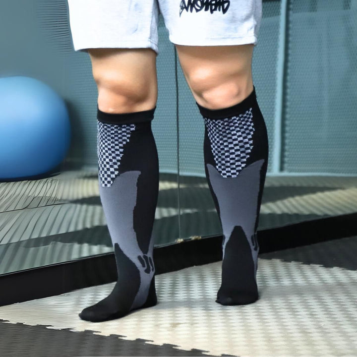 Ultra-V-Streifen Kniehohe Kompression Socken