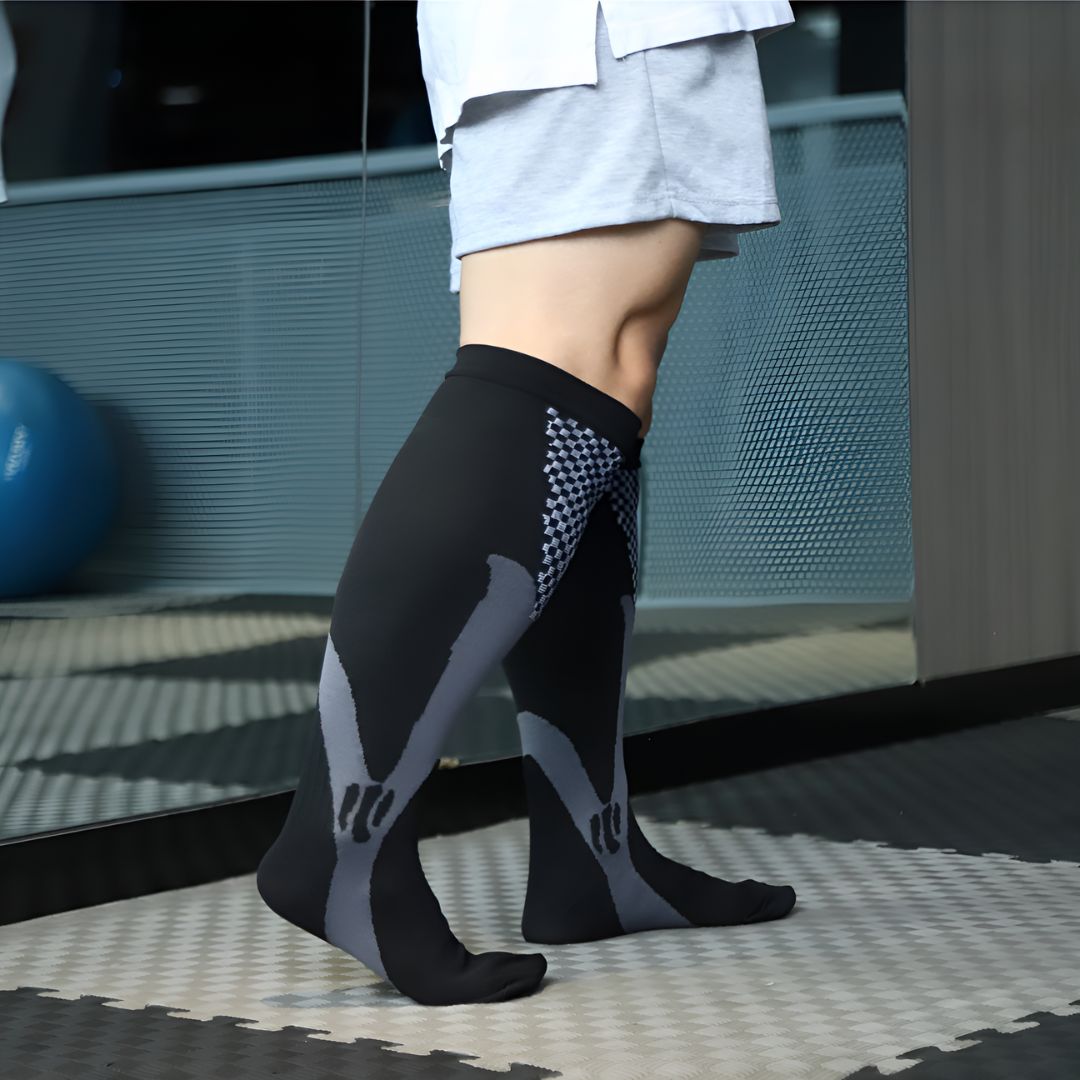 Ultra-V-Streifen Kniehohe Kompression Socken