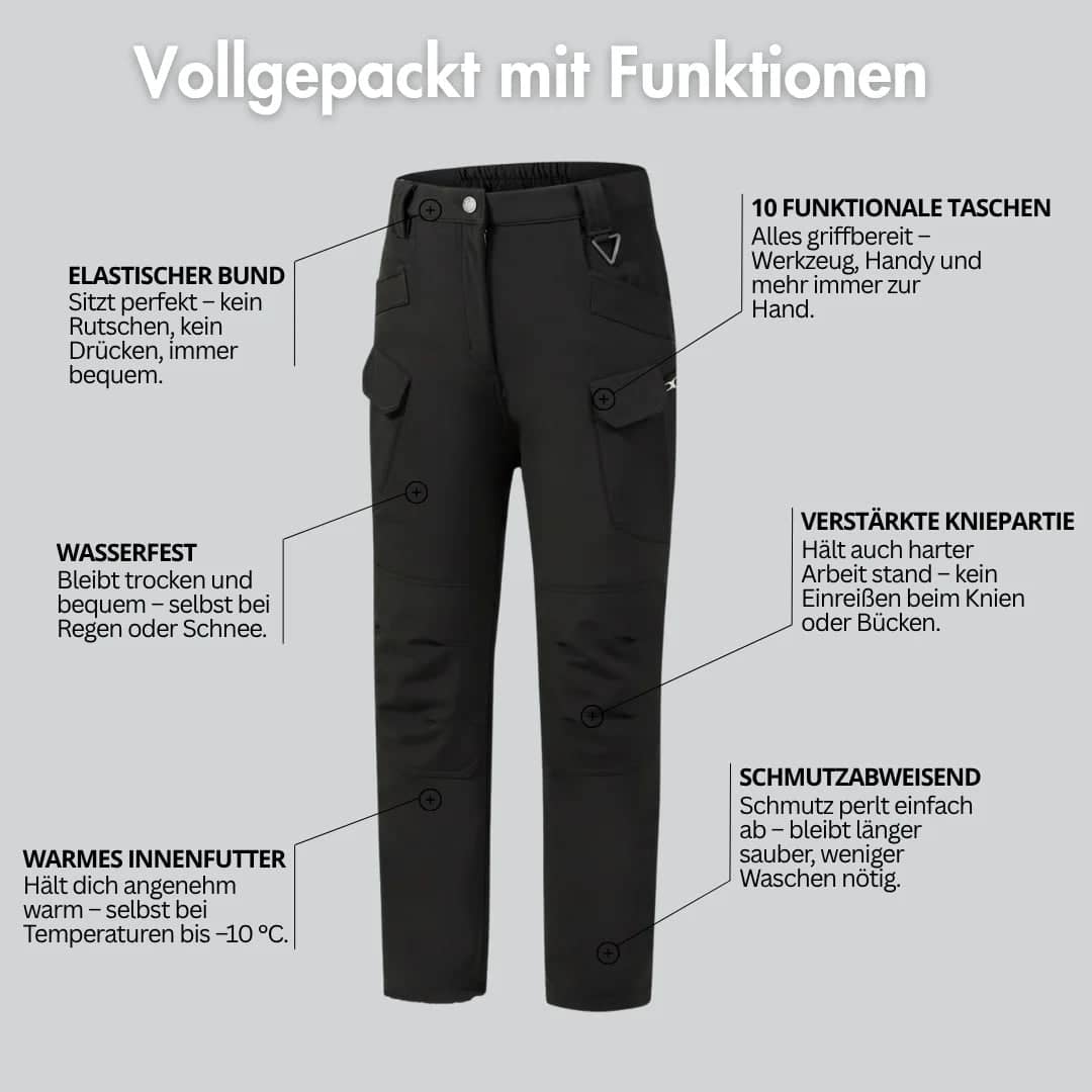 Herren Cargo Pant : Wasserdichte Hosen mit Tasche Militär