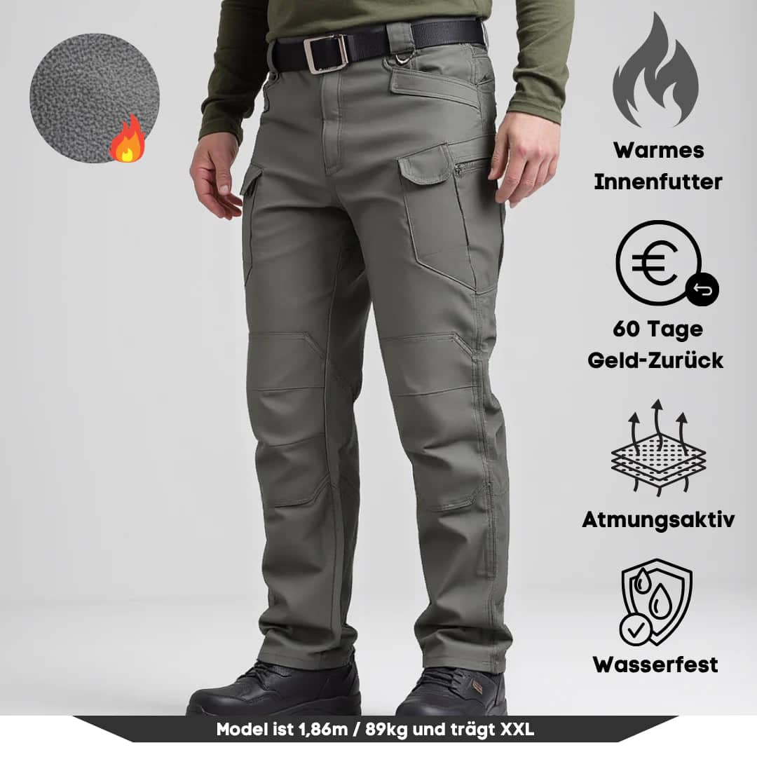 Herren Cargo Pant : Wasserdichte Hosen mit Tasche Militär